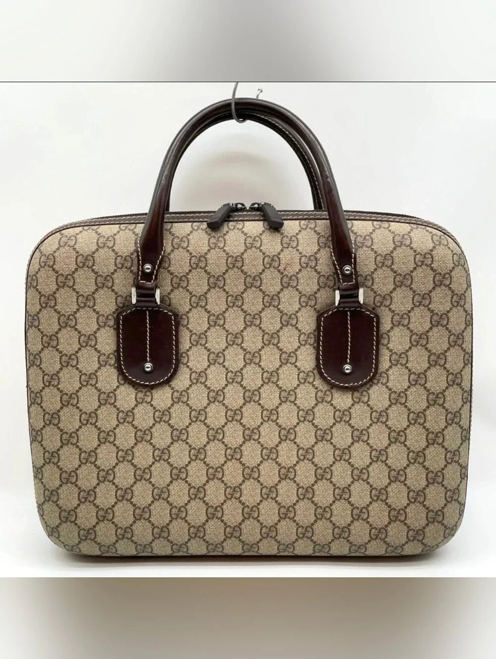 Auth Gucci GG Interlocking Laptop/Briefcase Bag